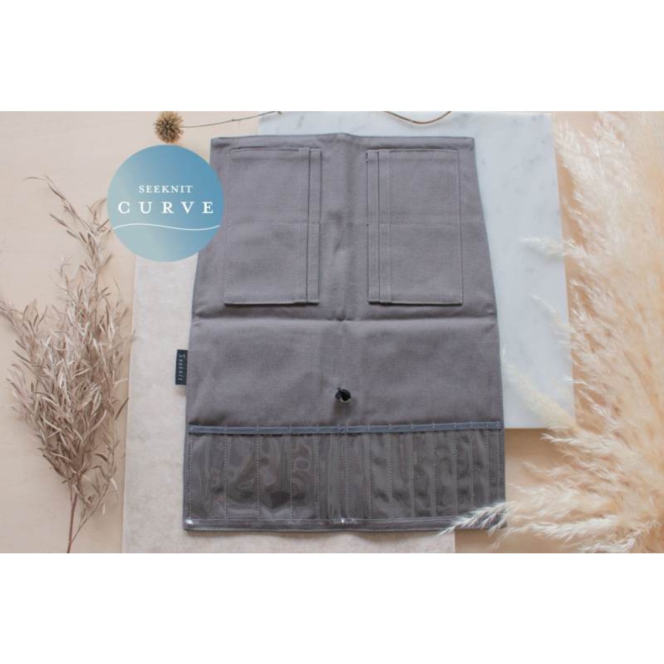 Stofftasche für auswechselbare Rundstricknadeln dark grey