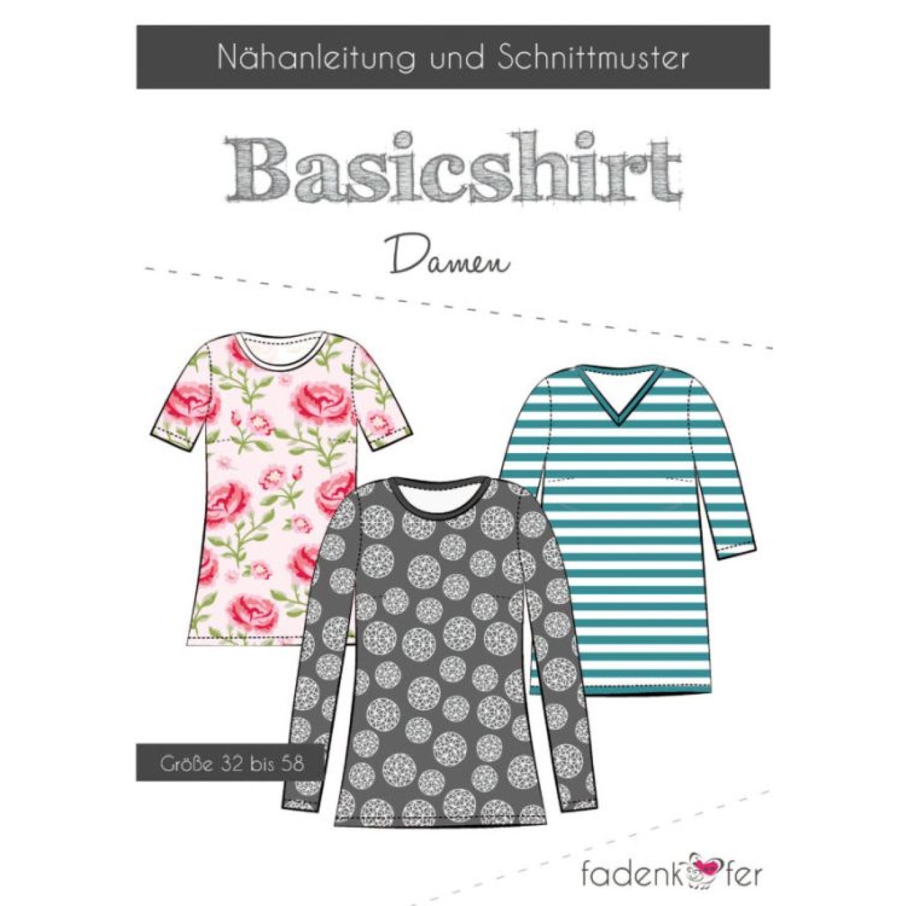 fadenkäfer Papierschnittmuster colour Basicshirt Damen