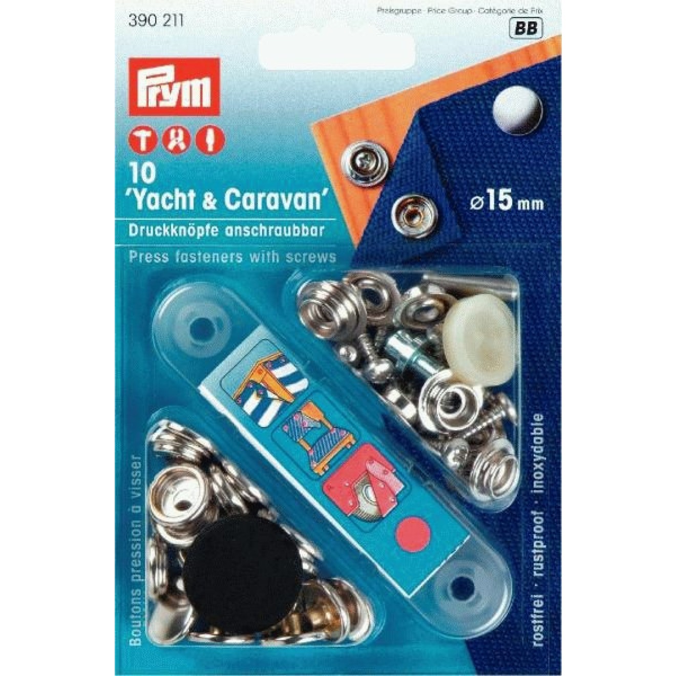 15 mm / silver-colored / 10 piece / 390211