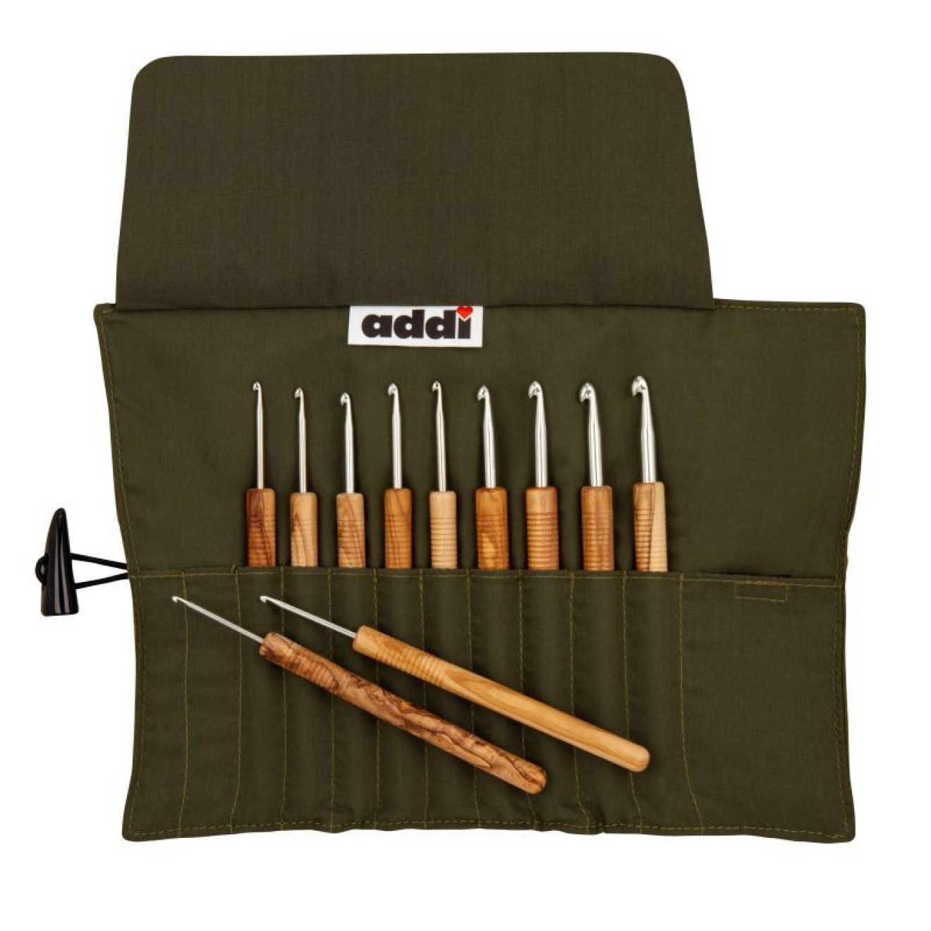 addi Wrap Olivenholz Häkelnadel-Etui 2,00 - 6,00 mm Standard