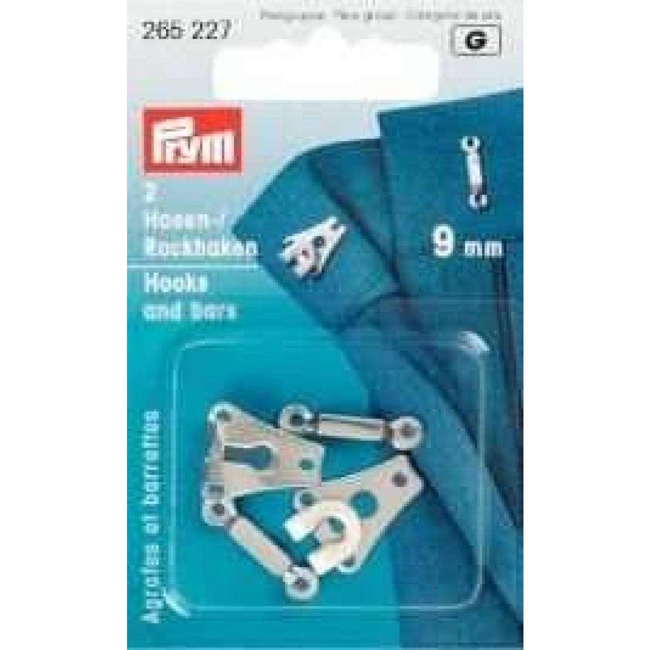 Prym Hosenhaken und Stege 9 mm / silberfarbig