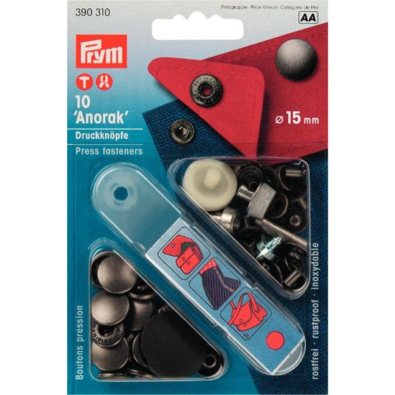 Prym sew-free snap fasteners 15 mm / alteisen