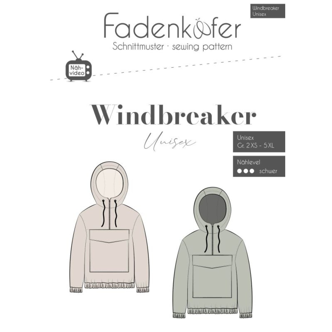 fadenkäfer Papierschnittmuster colour Windbreaker Unisex
