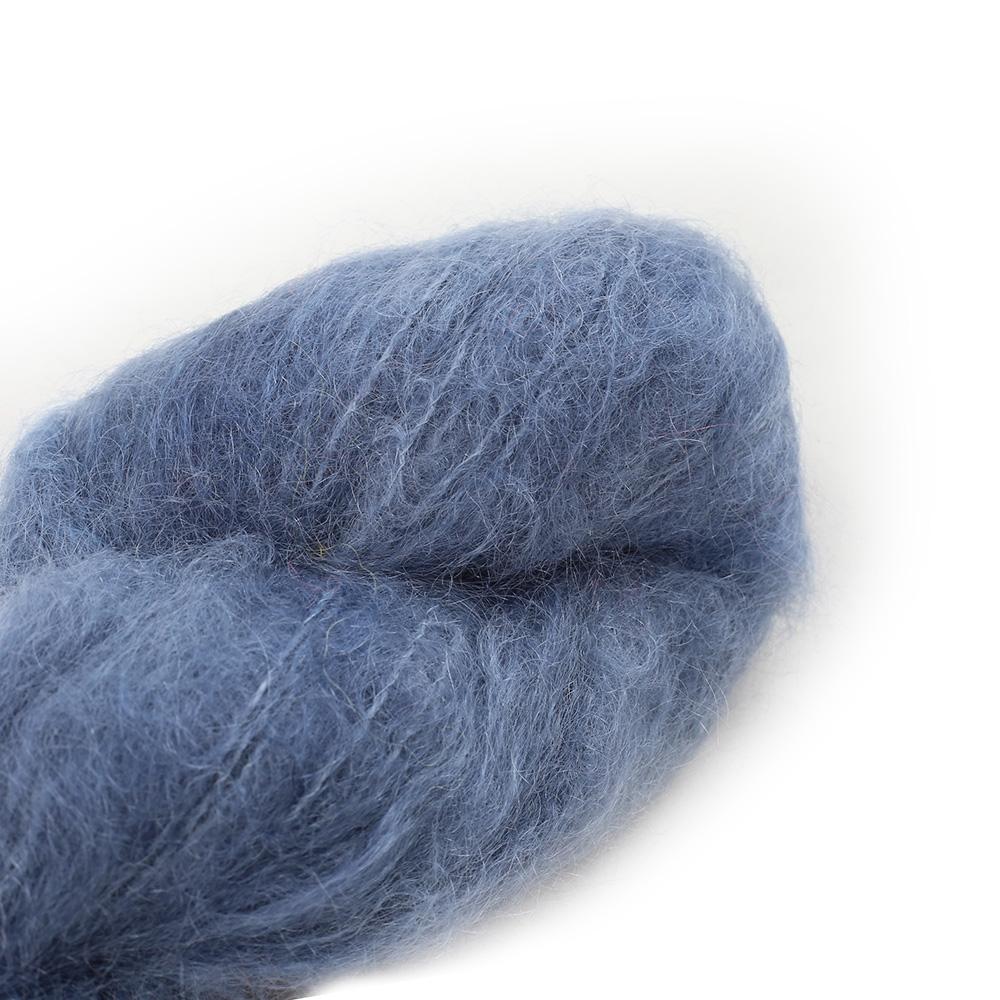 Cowgirl Blues Fluffy Mohair solids hand-dyed yarn