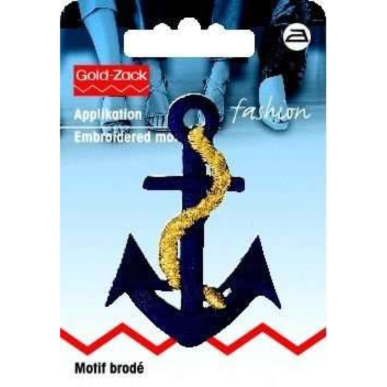 Prym Applikationen - Fashion and Home - aufbügelbar ca. 3,0x6,0 cm / blau/gold