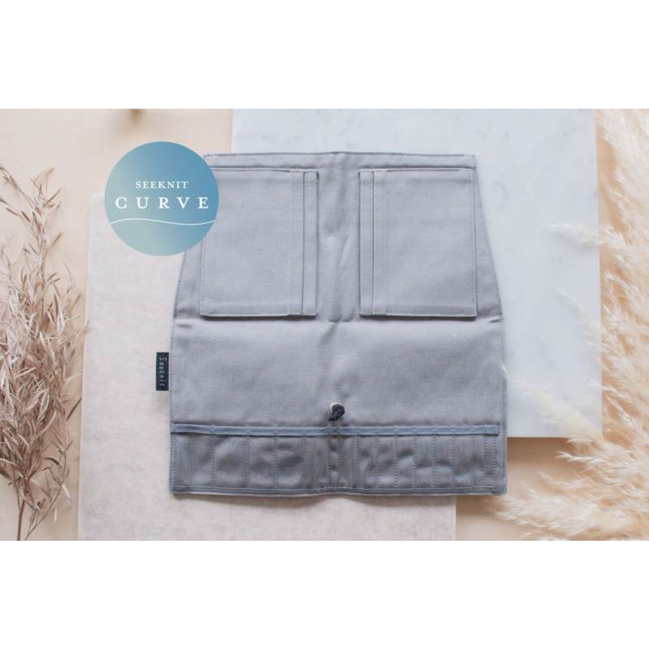 Stofftasche für auswechselbare Rundstricknadeln mini grau