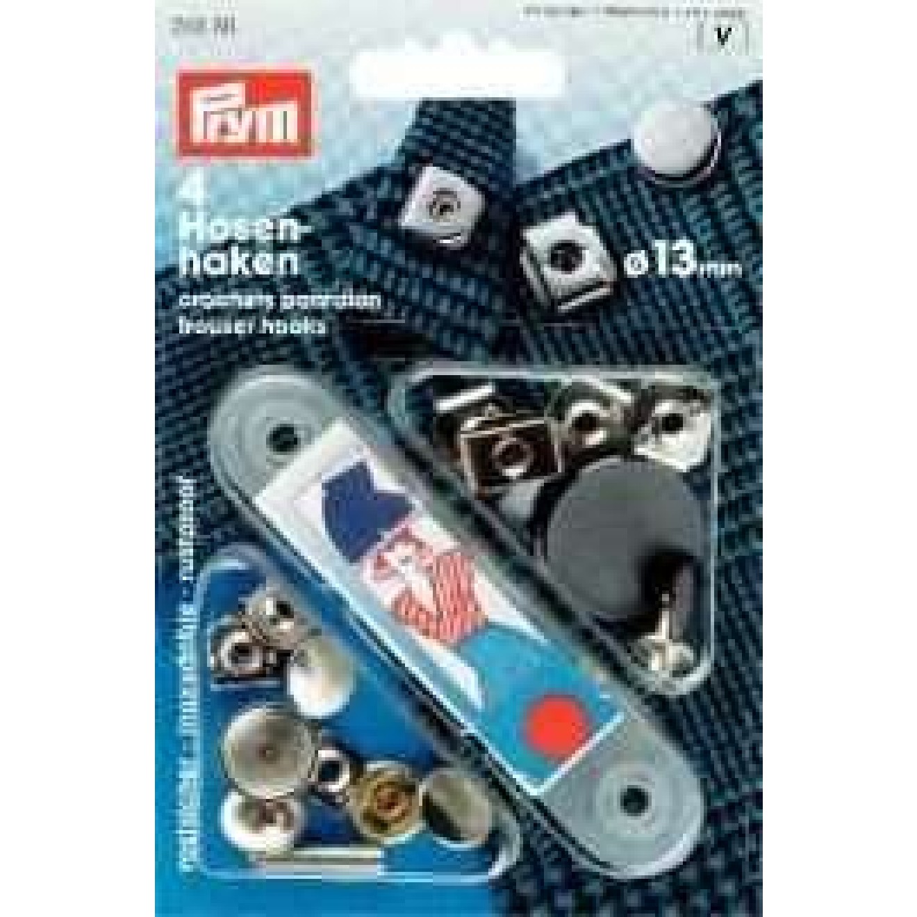Prym Nähfrei-Haken u. Stege with Werkzeug 13 mm / silberfarbig/brüniert