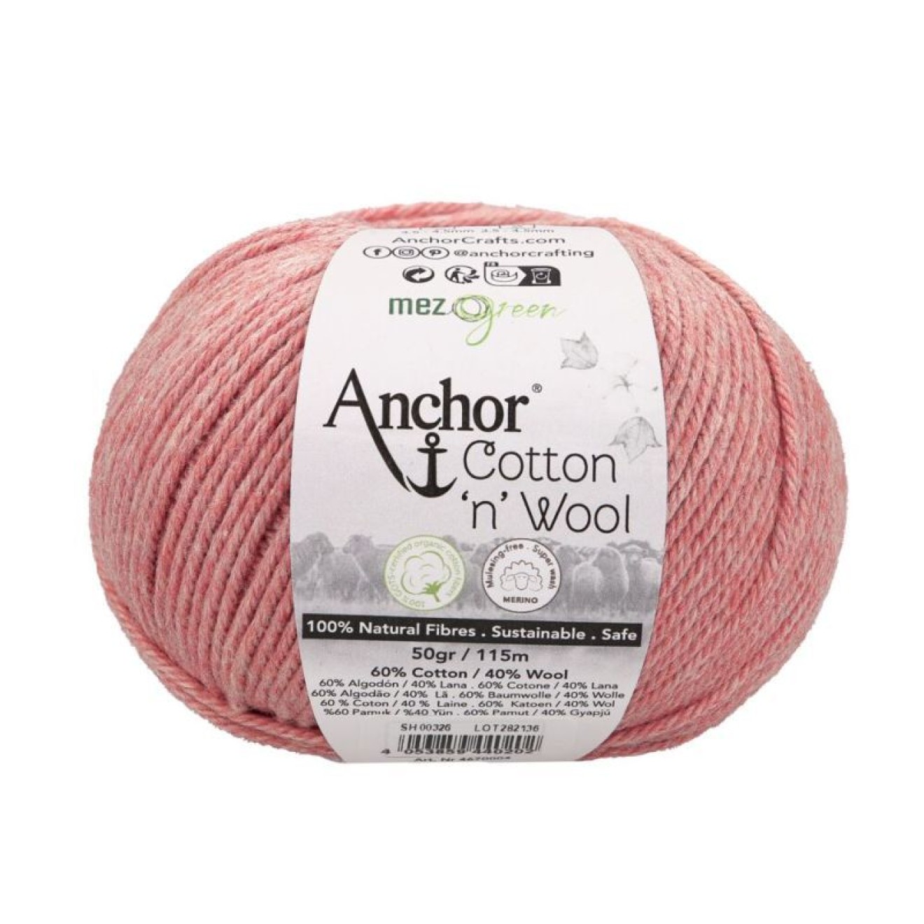 Mez Anchor Cotton Wool colour 00895 pink topaz