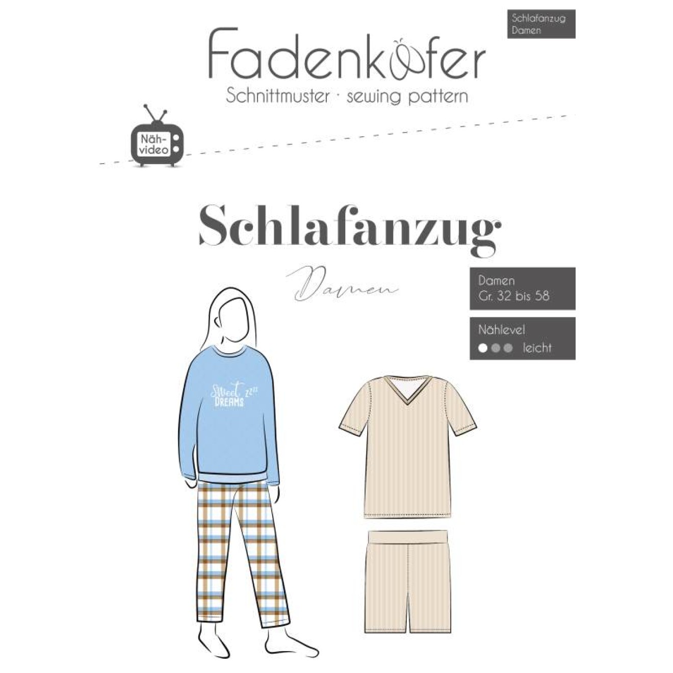 fadenkäfer Papierschnittmuster colour Schlafanzug Damen