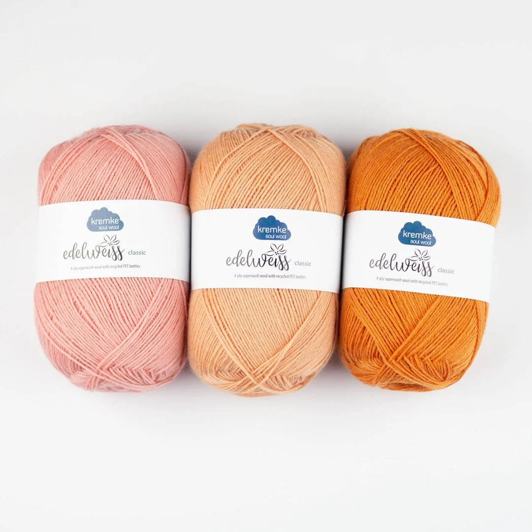 Kremke Edelweiss CLASSIC 4fach 100g non-superwash – 411 Walnuss Braun