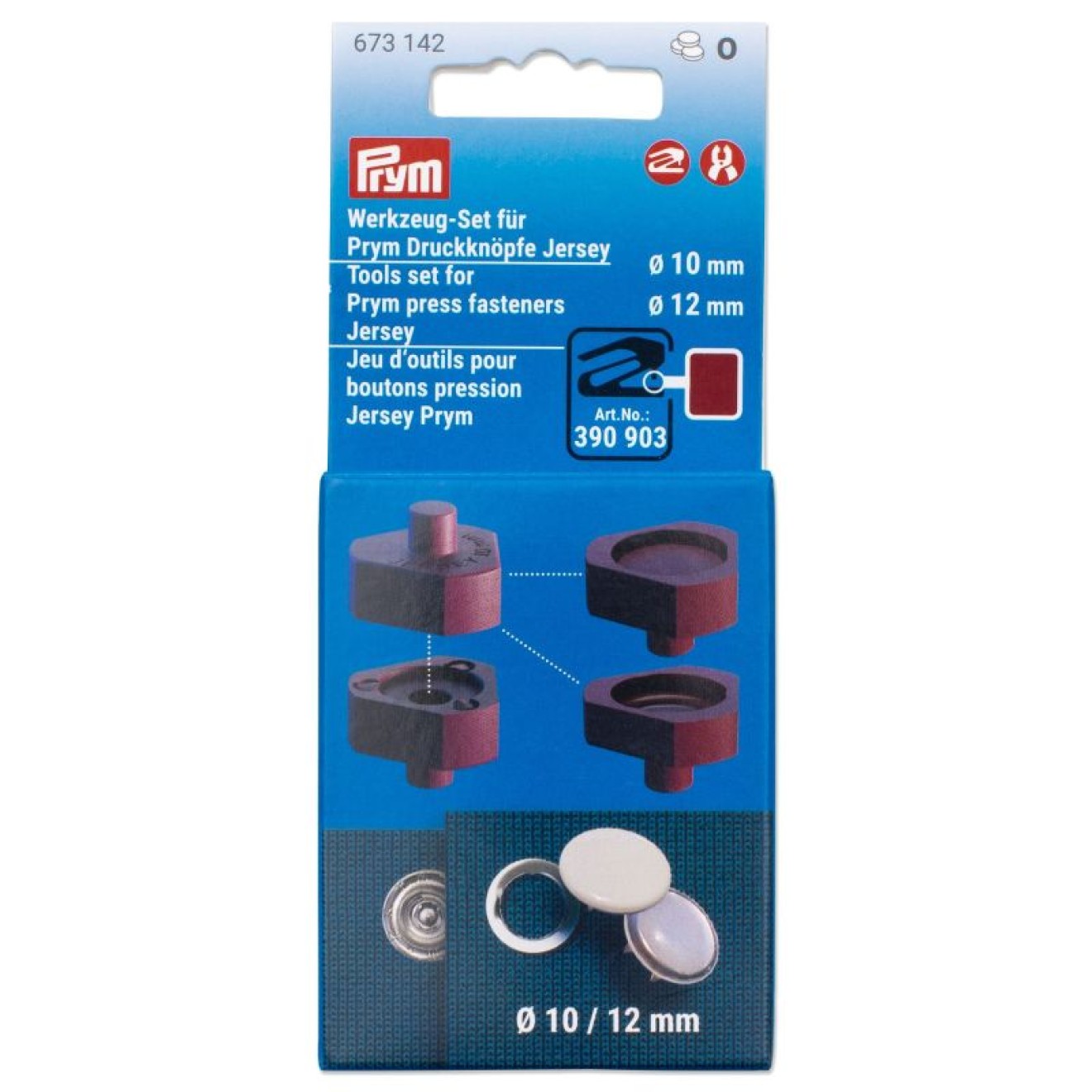 Prym Werkzeug-Set Jersey-snap fasteners 10 & 12 mm