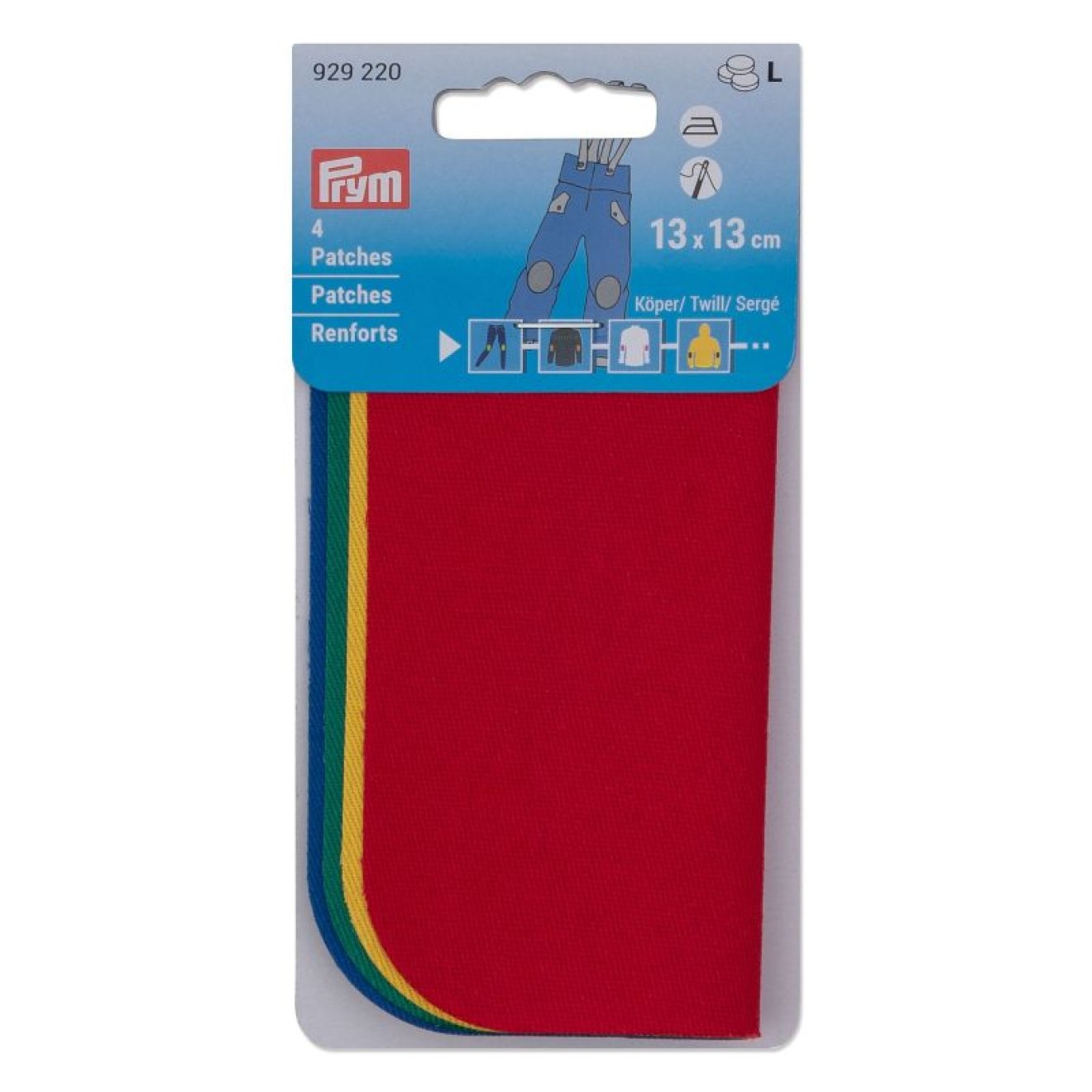 13 x 13 cm / red/yellow/green/blue / 4 piece