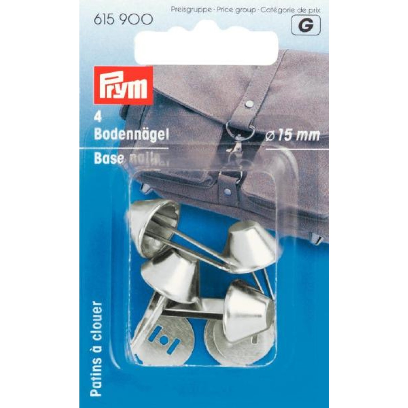 Prym Bodennägel für Taschen 15 mm / silberfarbig