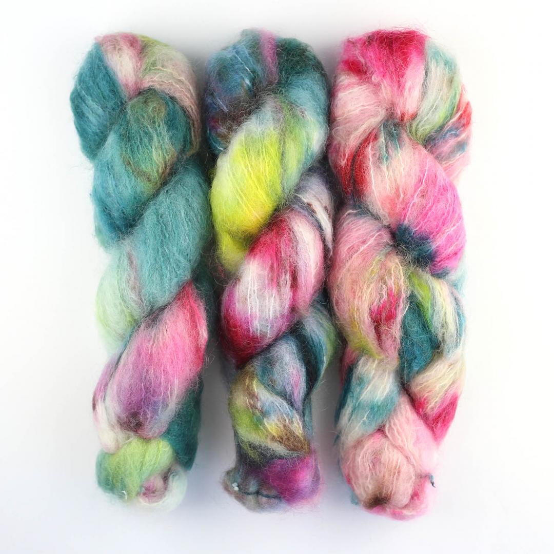 Cowgirl Blues Fluffy Mohair Farbverlauf handgefärbt yarn