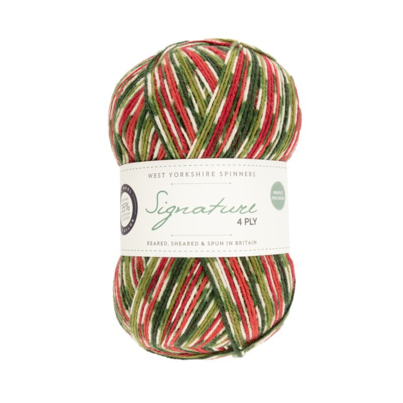 West Yorkshire Spinners Signature 4ply - Country Birds & Christmas colour 886 holly berry