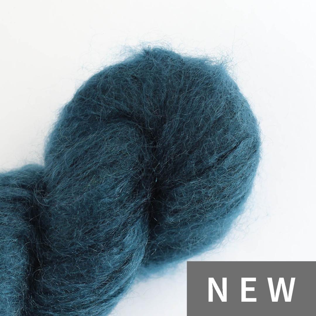 Cowgirl Blues Fluffy Mohair solids hand-dyed yarn