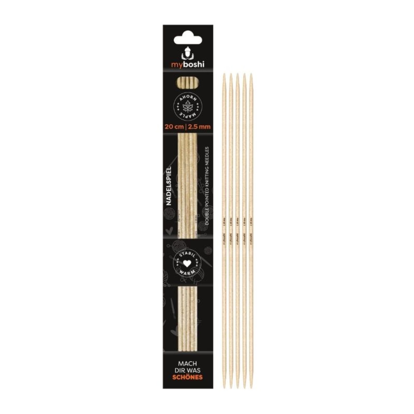 myboshi double point needle set 2,50 mm / 20 cm