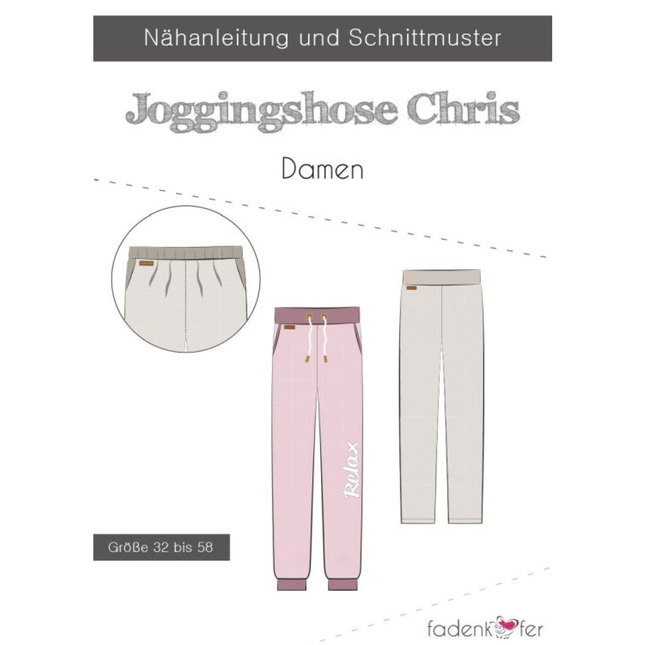 fadenkäfer Papierschnittmuster colour Jogginghose Damen