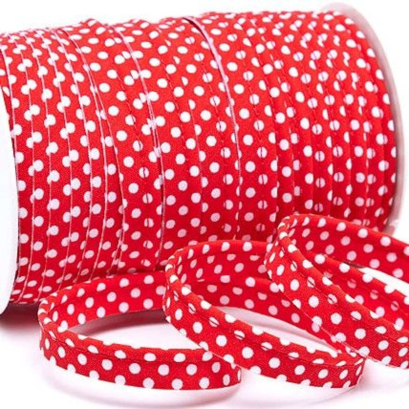HANABI Paspelband Punkte 10 mm colour 046 red