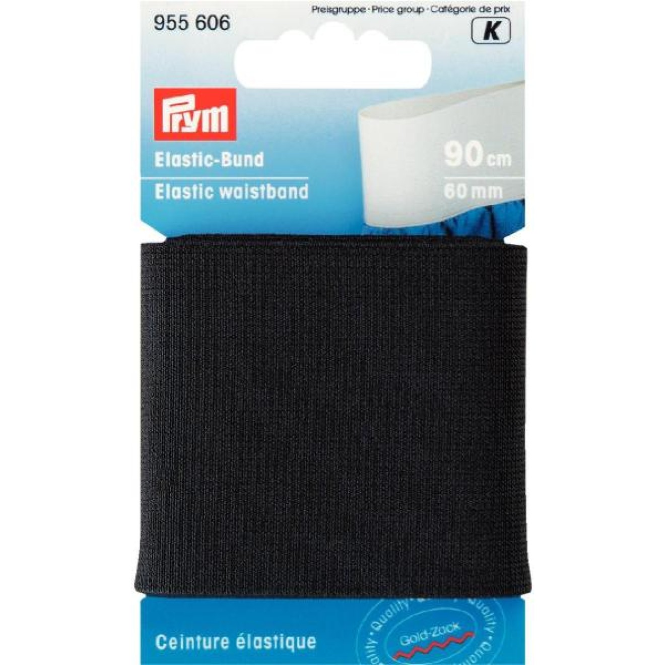 Prym Elastic-Bund 60 mm / schwarz