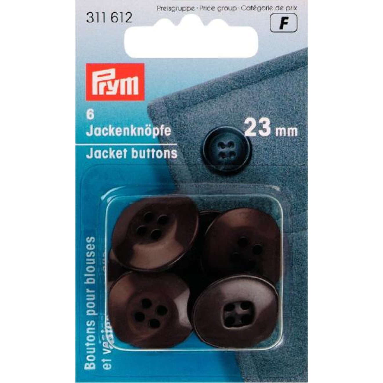 23 mm / dunkelbraun / 6 St