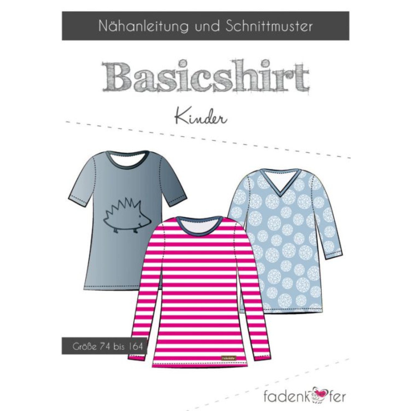 fadenkäfer Papierschnittmuster colour Basicshirt Kinder