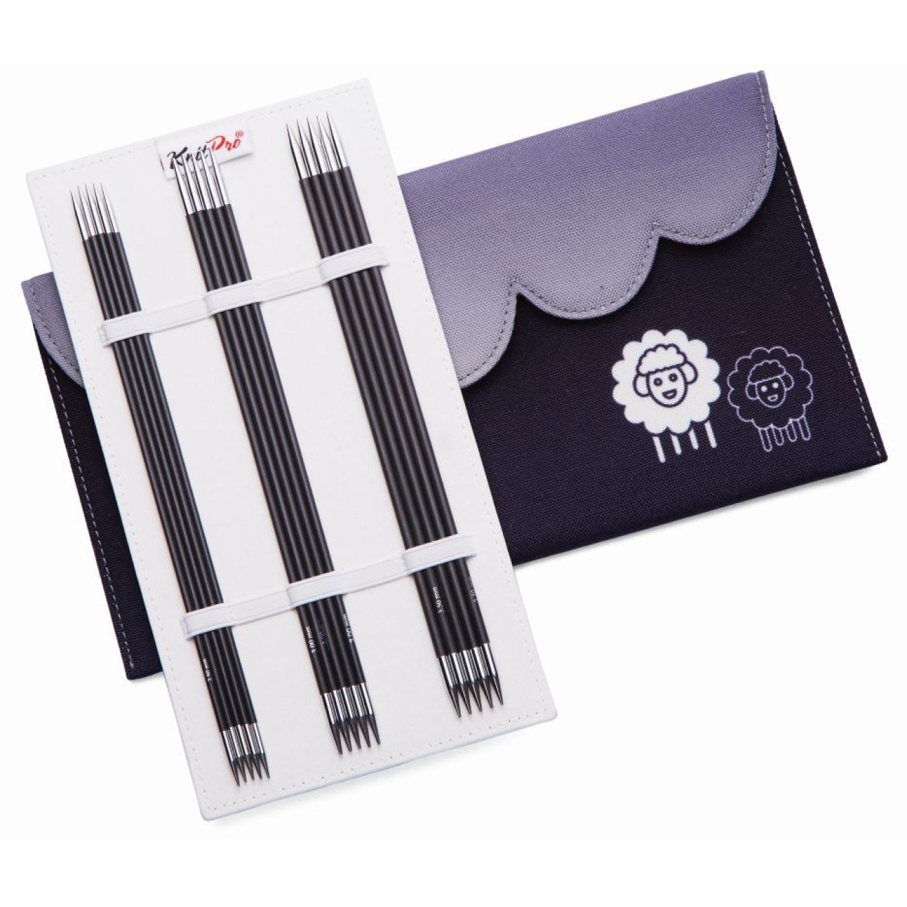 KnitPro needle set Starter double point needle set Karbonz 15 cm, je 5 Nadeln 2,0 2,5 3,0 3,5 4,0 mm 2,00 - 4,00 mm / 15 cm