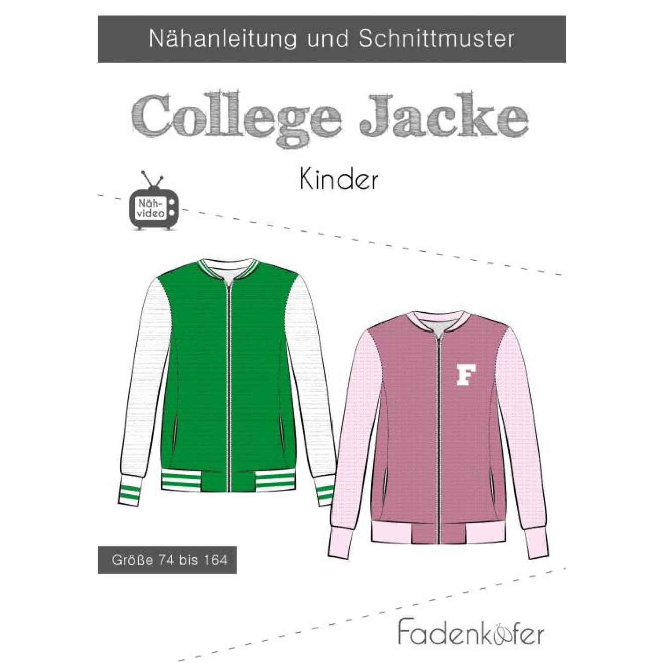 fadenkäfer Papierschnittmuster colour College Jacke Kinder