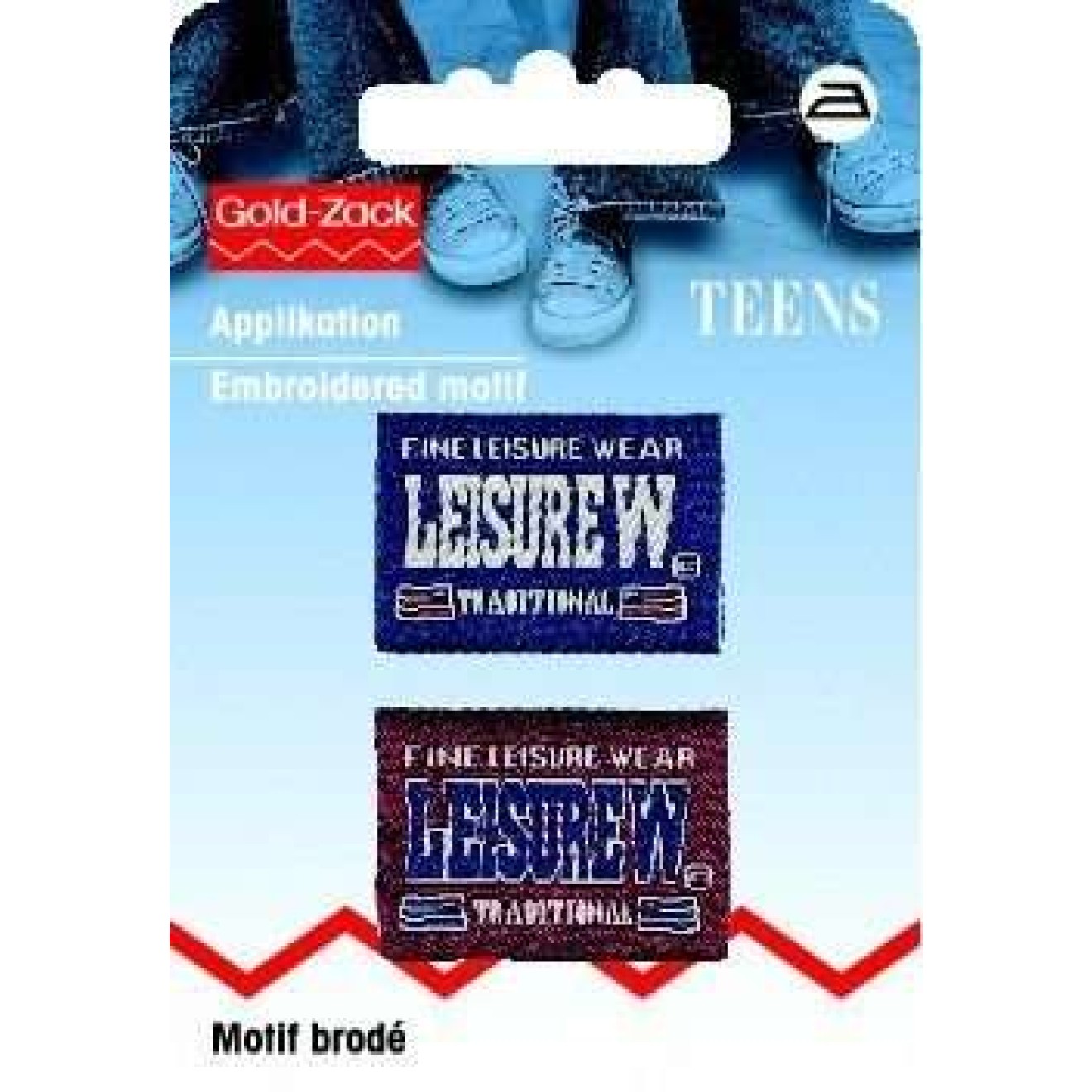 Джинсовая нашивка Leisure W., ок. 1,5x3,0 см