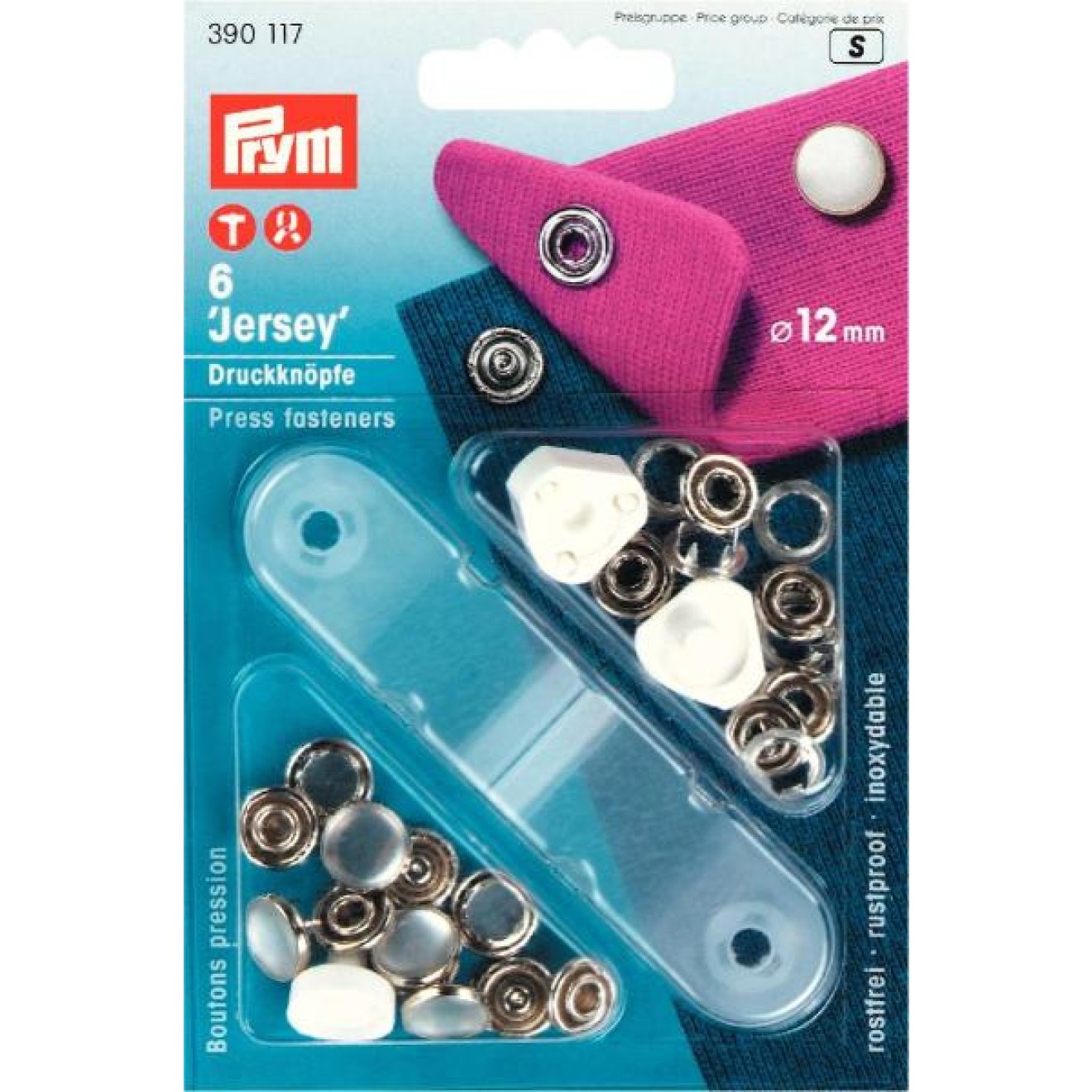 Prym sew-free snap fasteners 12 mm / perlmuttfarbig