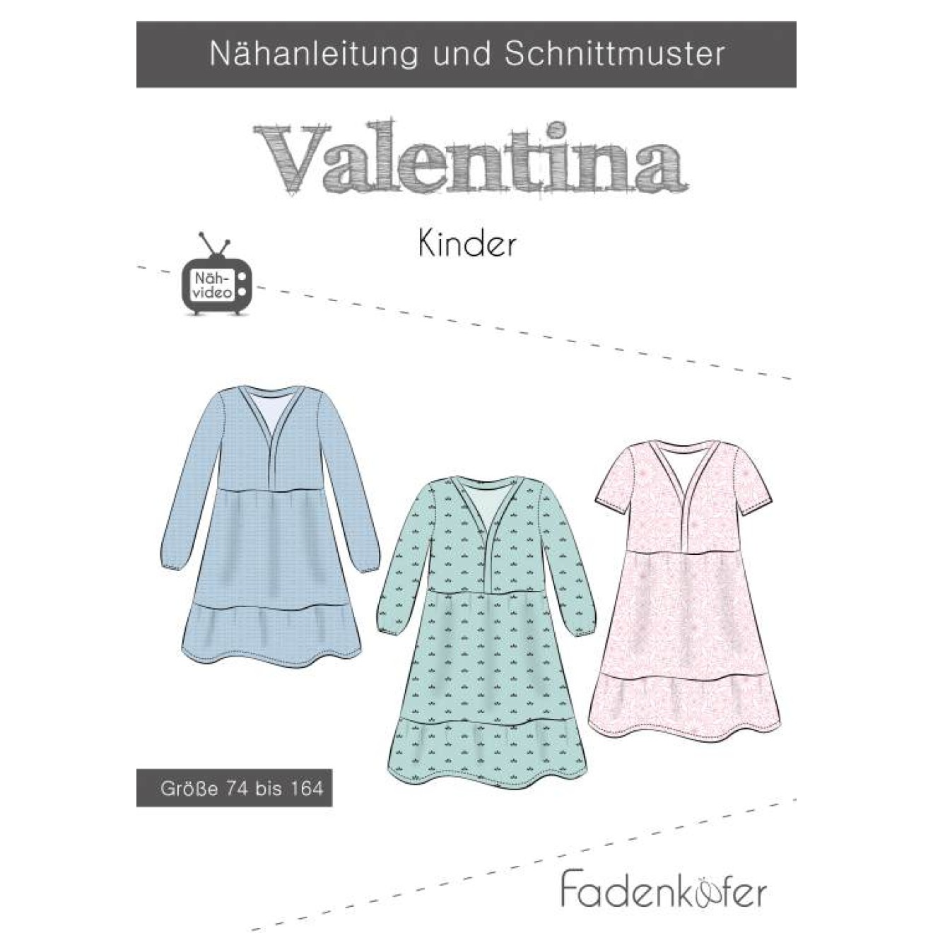 fadenkäfer Papierschnittmuster colour Kleid Valentina Kinder