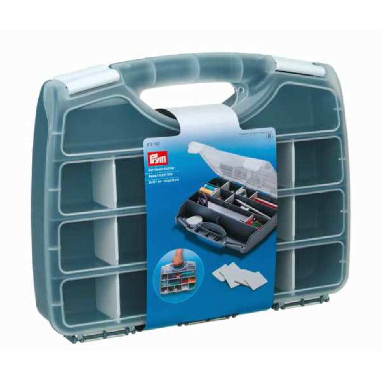Prym Sortimentskoffer 31x26x6 cm / grau/transparent