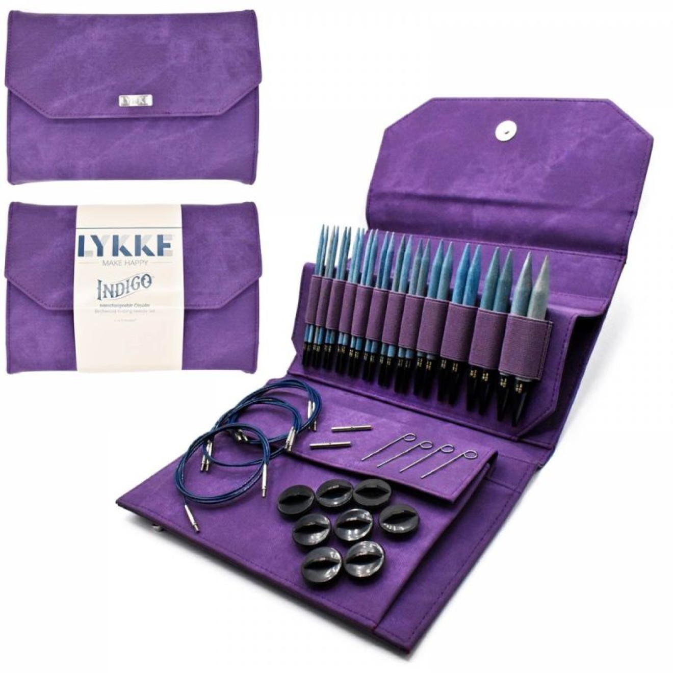 LYKKE needle set interchangeable needle tips Violet Denim 13 cm 3,50 mm-12,00 mm 3,5 mm - 12 mm / 13 cm