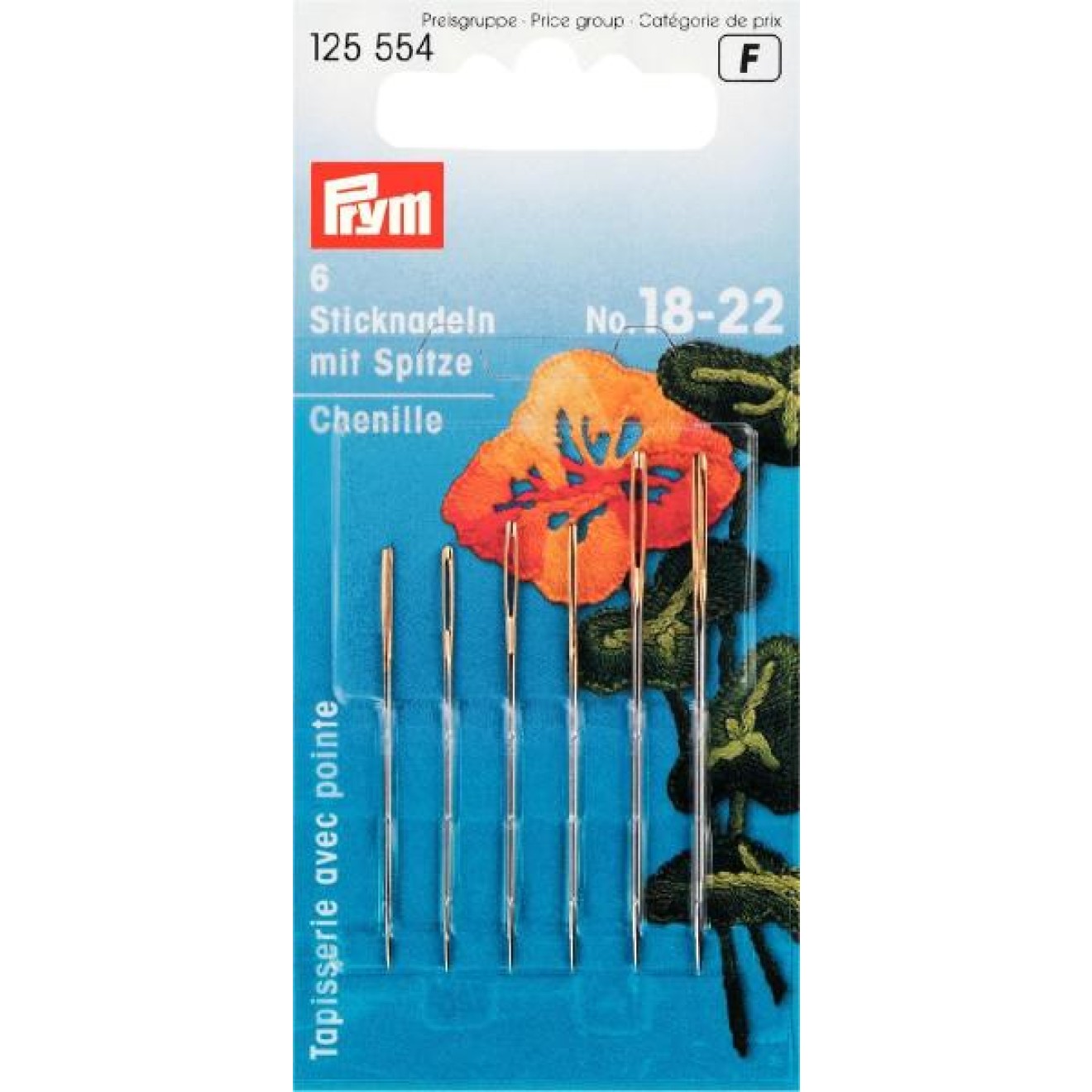 Prym embroidery needles mit Spitze piece 18-22