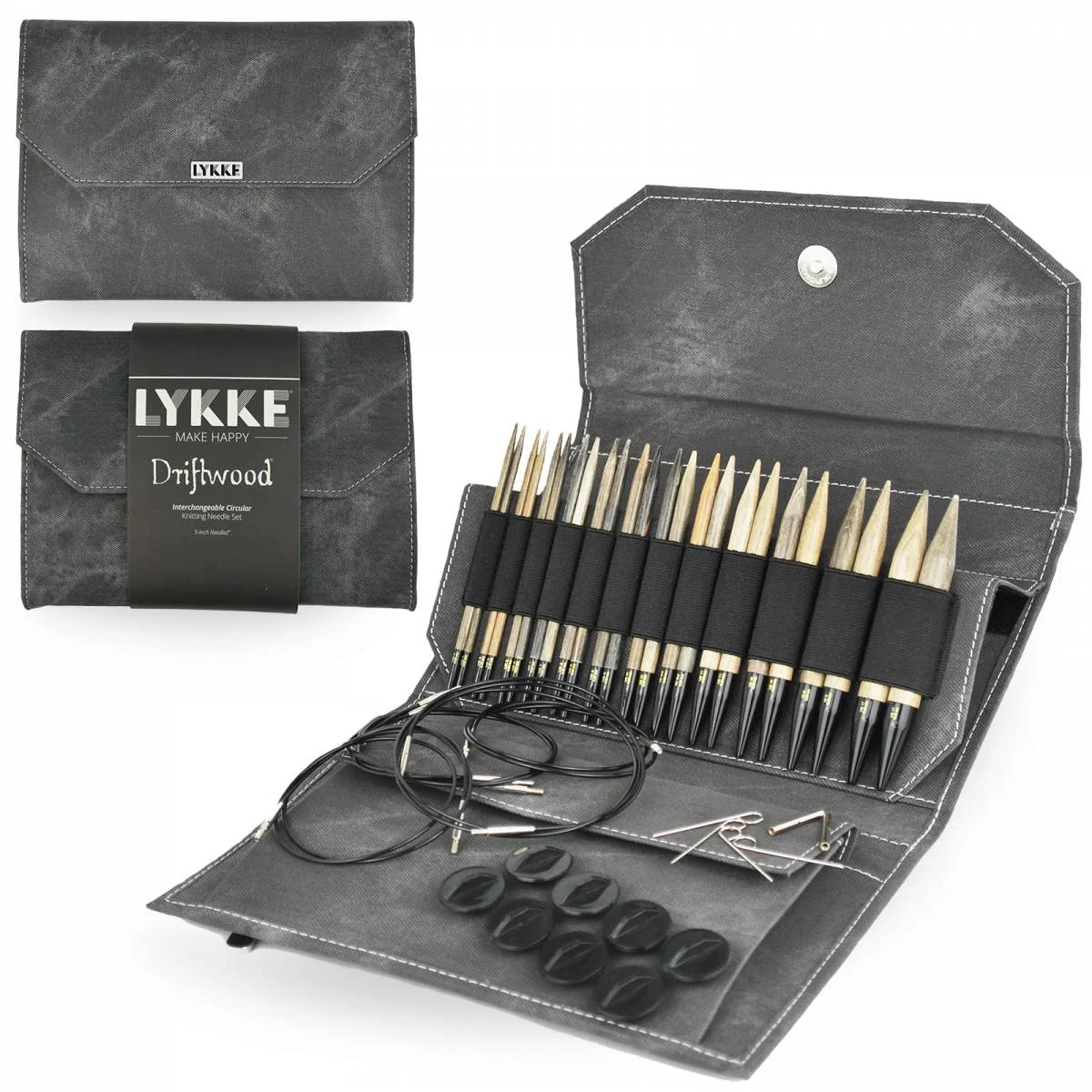 LYKKE embouts d'aiguilles interchangeables Driftwood - 3,50 mm / 13 cm