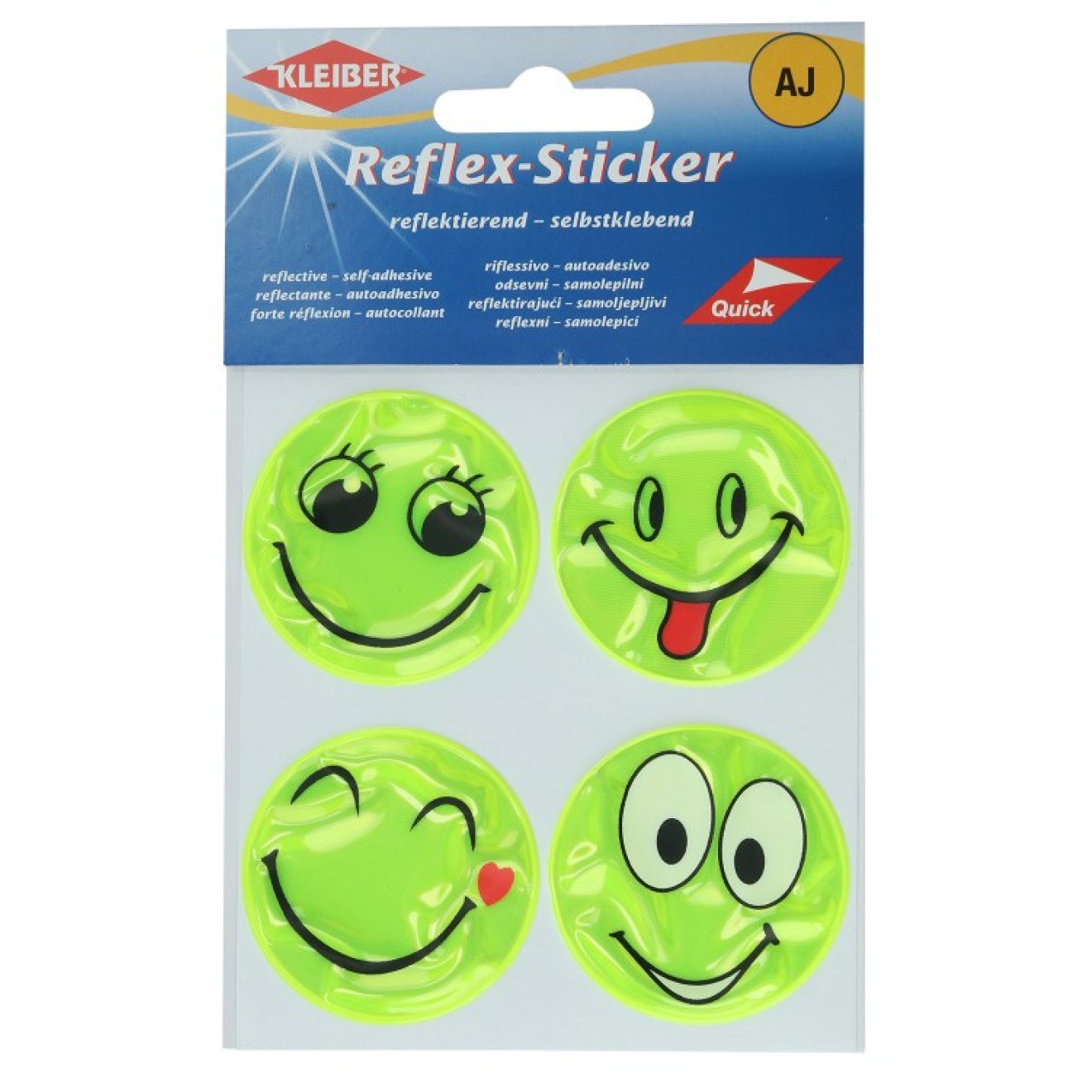 Reflex-Sticker Funny Faces 4,5x yellow / 5 cm / yellow