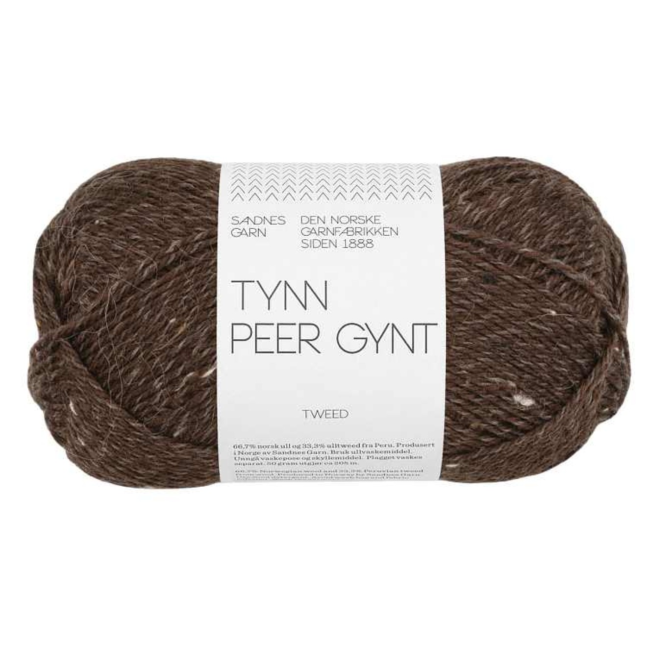 Sandnes Garn Tynn Peer Gynt colour 3085 dark brown tweed