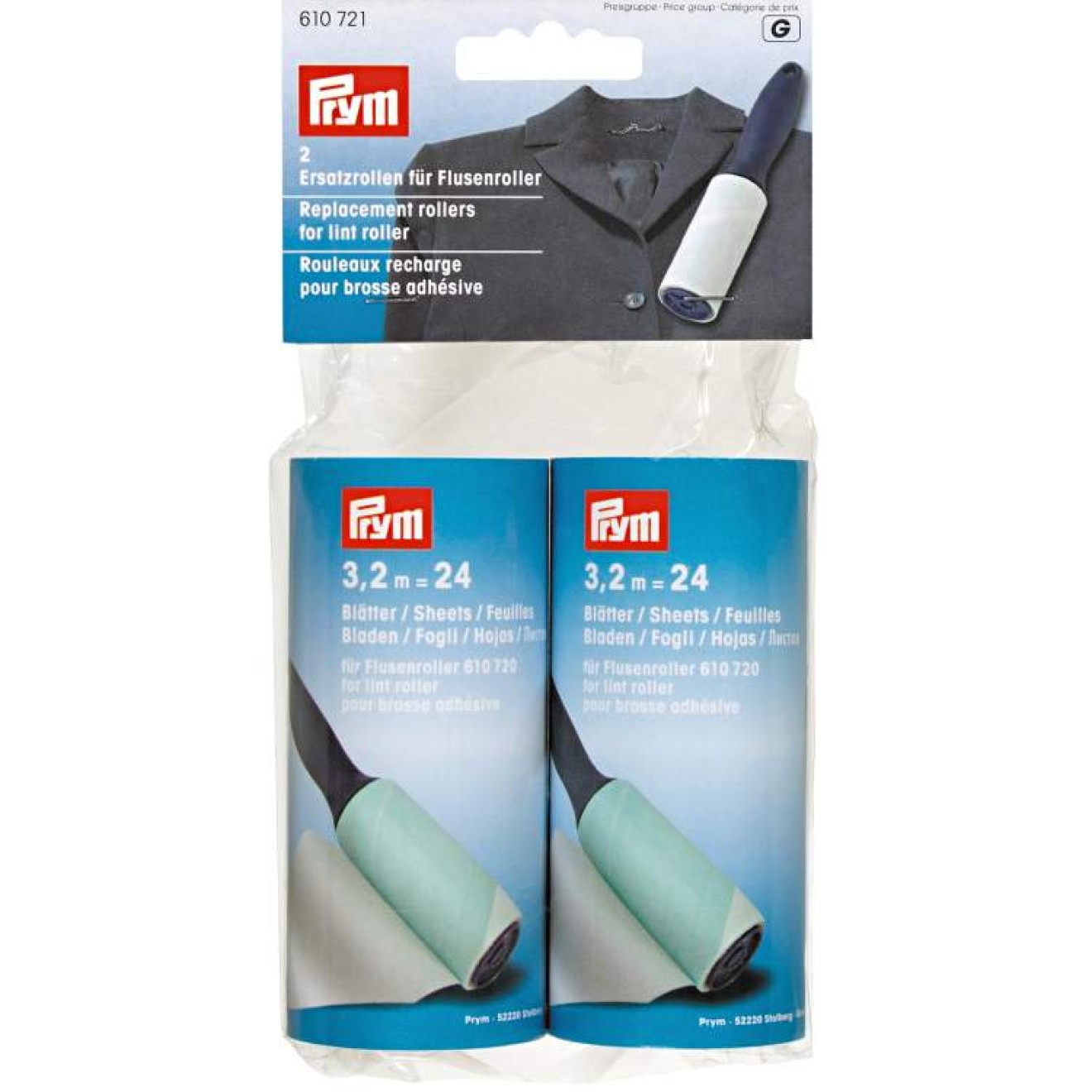 Prym 2 Ersatzrollen for Flusenroller