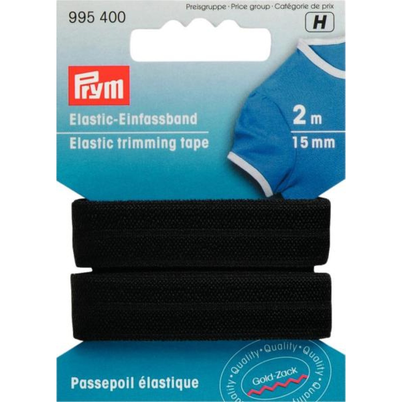 Prym Elastic-Einfassband 15 mm / schwarz