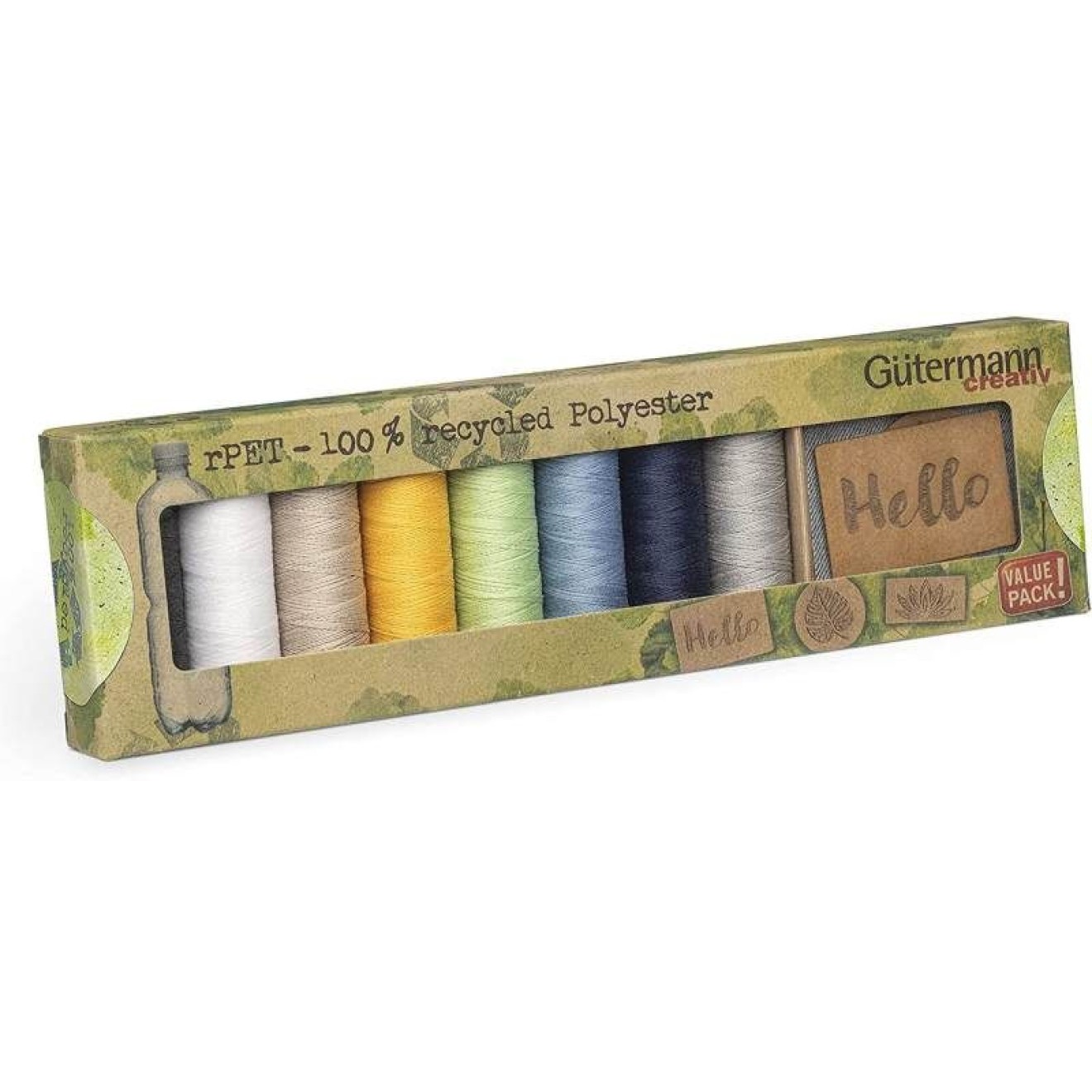 Nähfaden - Set Allesnäher rPET 8x + 3 Labels / 25 mm / assorted