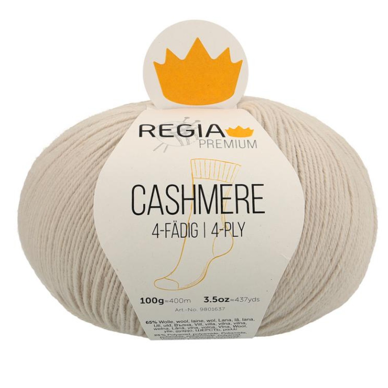 Regia 4-ply PREMIUM Cashmere colour 00020 sandshell