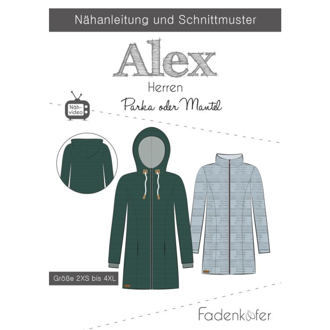 fadenkäfer Papierschnittmuster colour Jacke/ Mantel Alex Herren