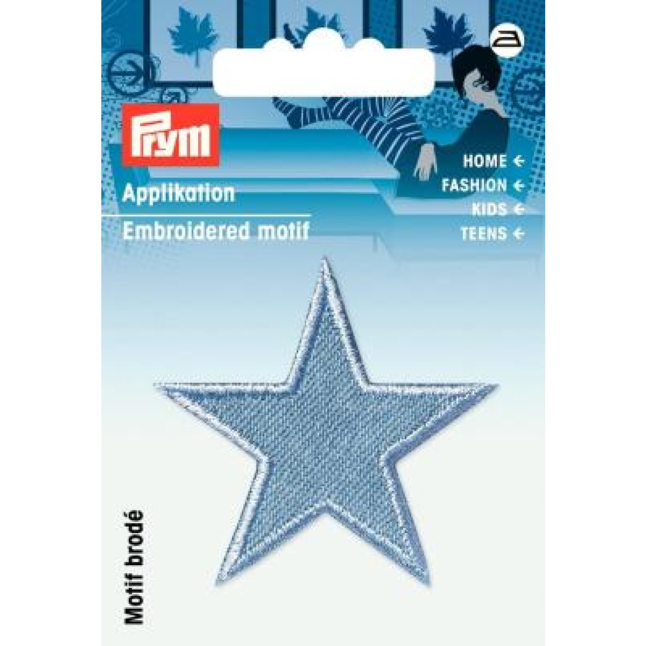Prym Applikationen - Kids and Hits - aufbügelbar Ø 4,7 cm / hellblau