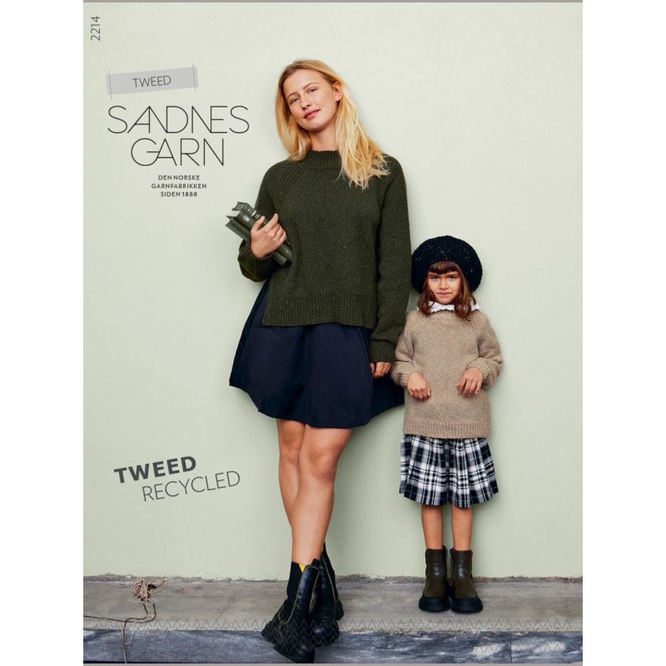 Sandnes Garn pattern booklet 2214 Tweed colour 01992 natural