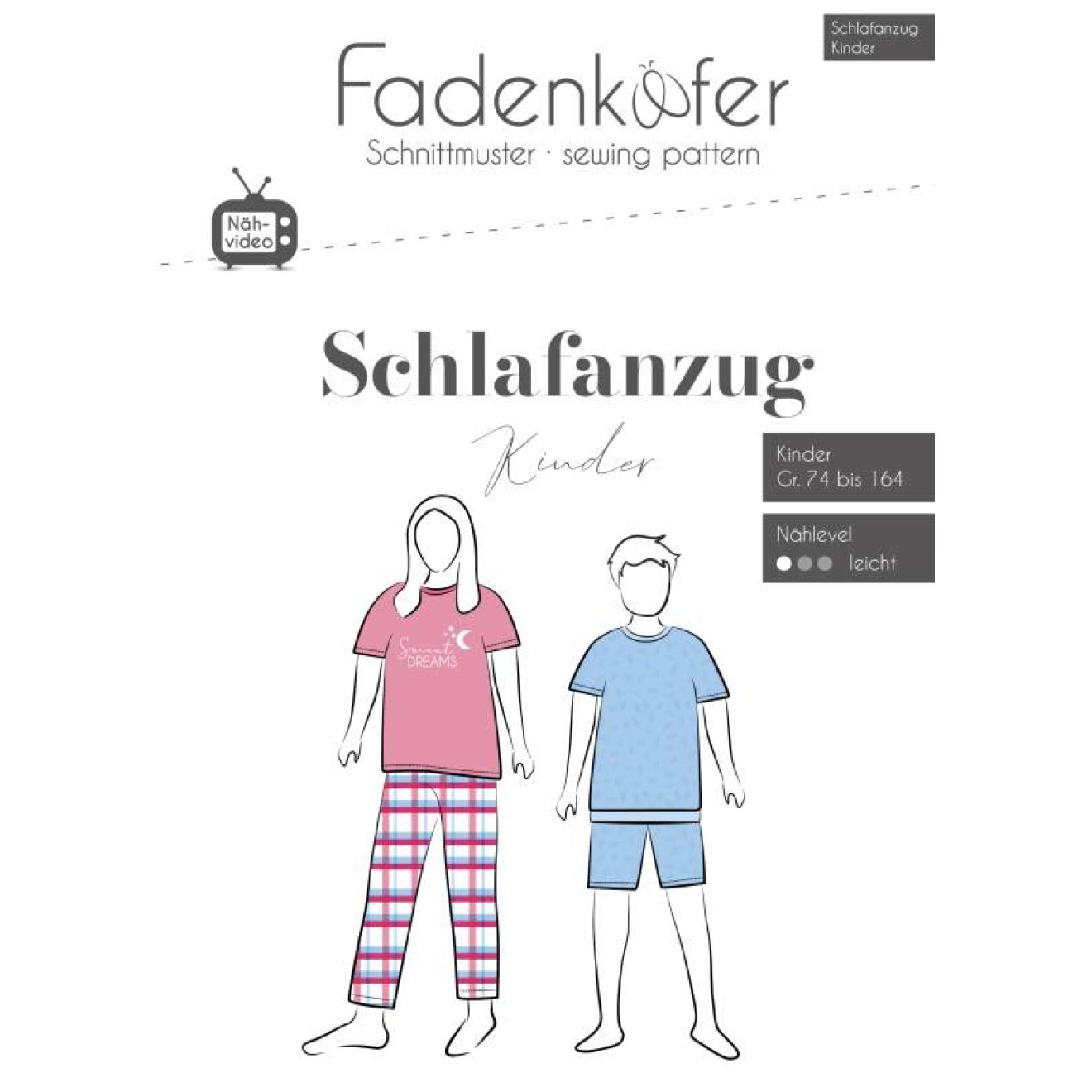 fadenkäfer Papierschnittmuster colour Schlafanzug Kinder