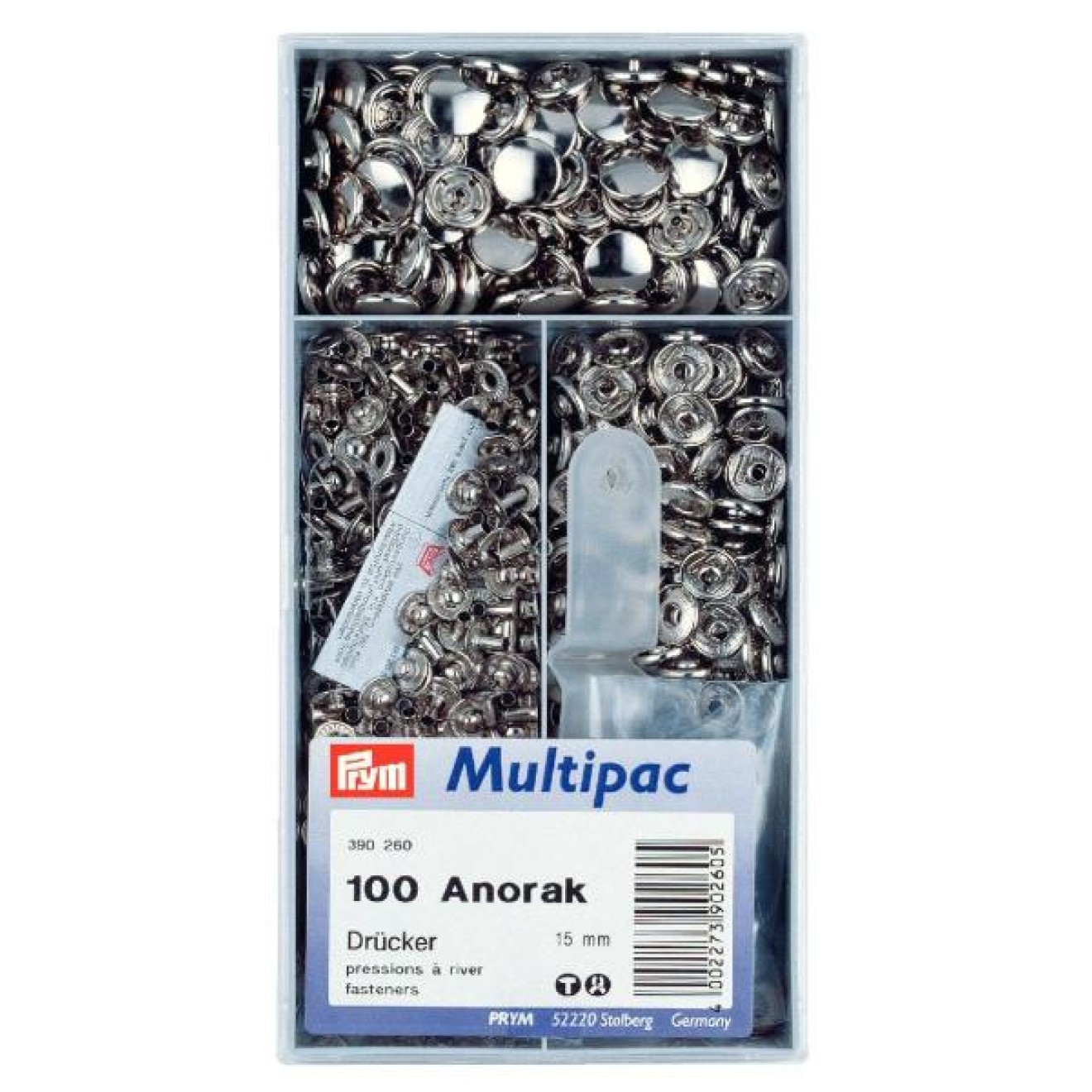 Prym sew-free snap fasteners 15 mm / silberfarbig