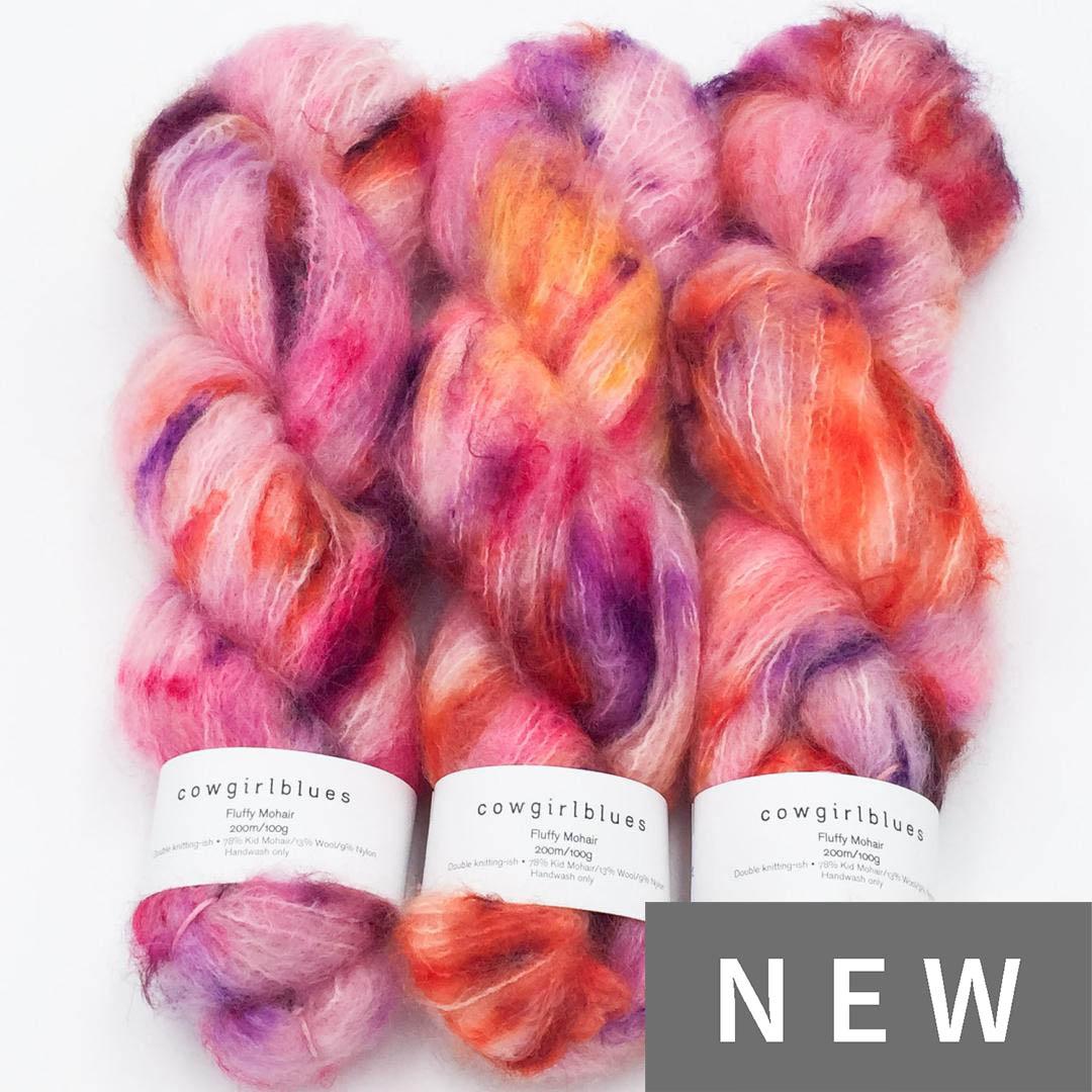 Cowgirl Blues Fluffy Mohair Farbverlauf handgefärbt yarn