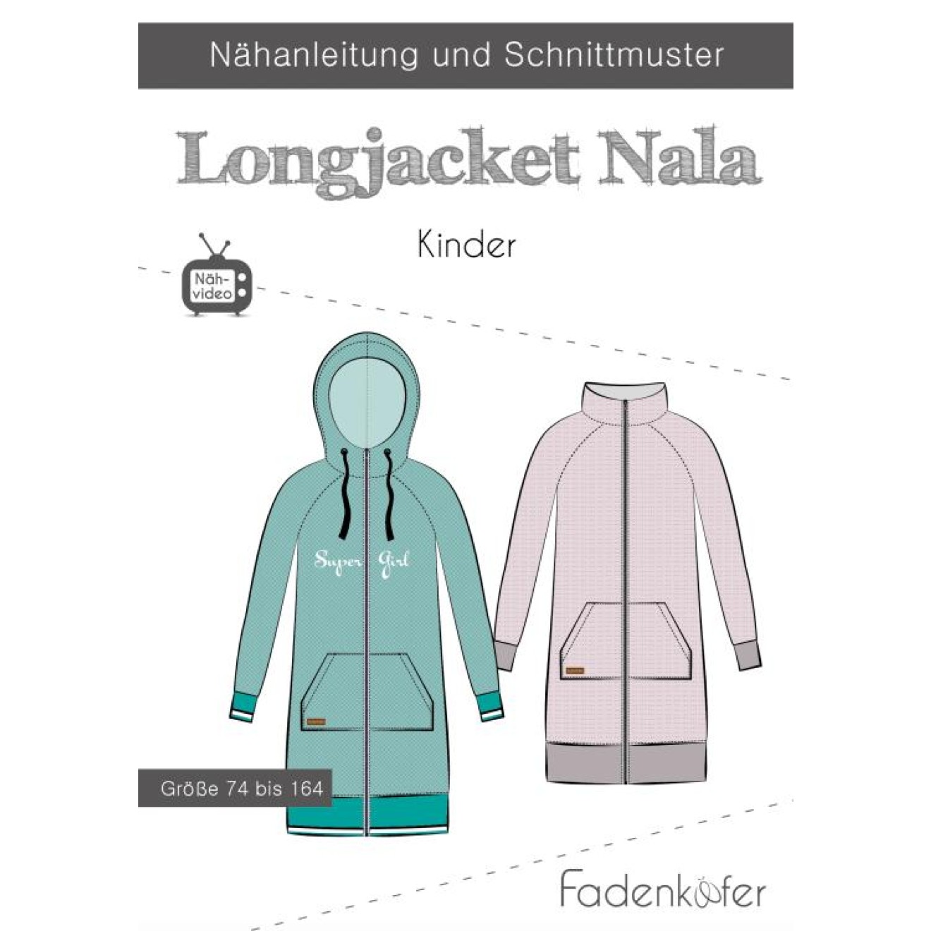 fadenkäfer Papierschnittmuster colour Longjacket Nala Kinder