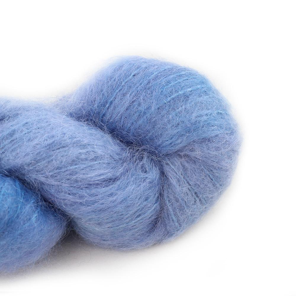 Cowgirl Blues Fluffy Mohair solids hand-dyed yarn