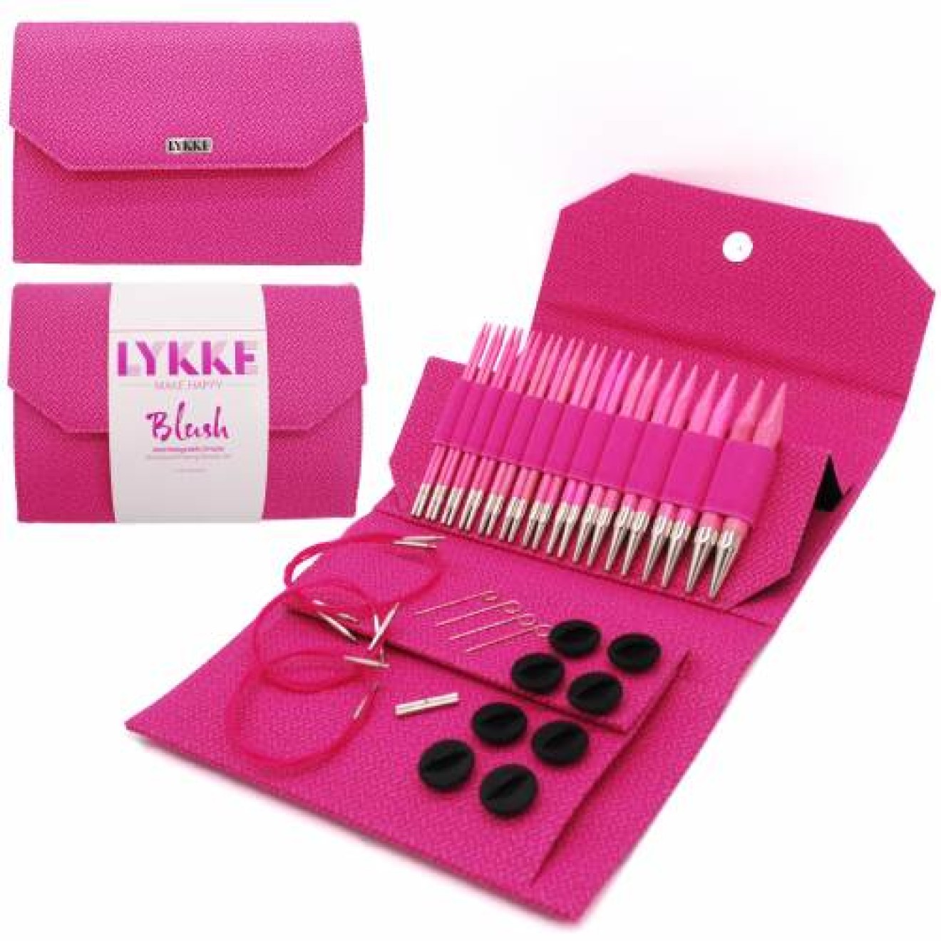LYKKE needle set austauschbare needle tips 3,5 - 12 mm / 13 cm / magenta
